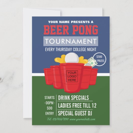 Uni Beer Pong Turnier hinzufügen Logo-Werbung (Vorderseite)