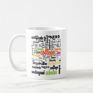 Uni Bildung Word Cloud-Muster Kaffeetasse