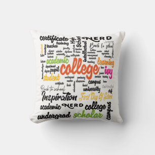 Uni Bildung Word Cloud-Muster Kissen