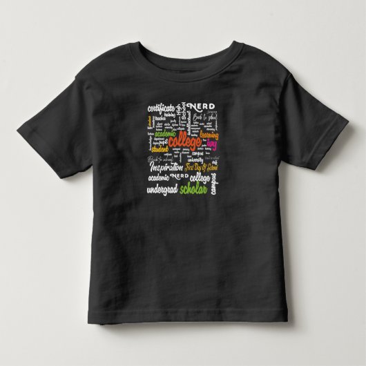 Uni Bildung Word Cloud-Muster Kleinkind T-shirt (Vorderseite)
