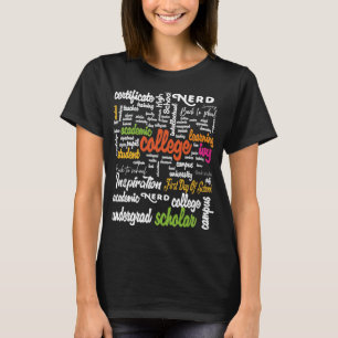 Uni Bildung Word Cloud-Muster T-Shirt