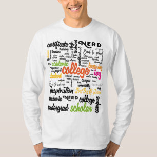 Uni Bildung Word Cloud-Muster T-Shirt