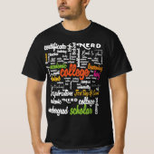 Uni Bildung Word Cloud-Muster T-Shirt (Vorderseite)