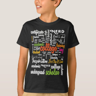 Uni Bildung Word Cloud-Muster T-Shirt