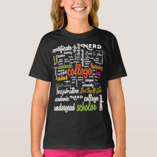 Uni Bildung Word Cloud-Muster T-Shirt