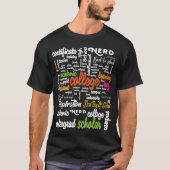 Uni Bildung Word Cloud-Muster T-Shirt (Vorderseite)