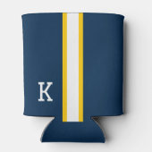 Uni Blau/Mais/Weiße Streifen Dosenkühler (Rückseite)