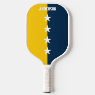 Uni Blau- und Maisgelbe Monogramm Pickleball Schläger