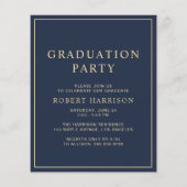 Uni Blue Gold Graduation Party Einladung (Rückseite)