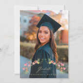 Uni Blumenbogen 2 Foto Grad Ankündigung (Vorderseite)