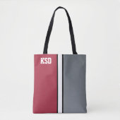 Uni Colors Crimson Red, Grau & White Monogram Tasche (Vorderseite)