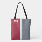 Uni Colors Crimson Red, Grau & White Monogram Tasche (Rückseite)