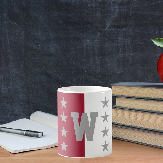 Uni Colors Crimson Red & White Monogram Kaffeetasse