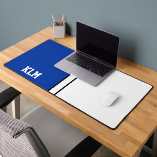 Uni Colors Royal Blue & White Monogram Schreibtischunterlage