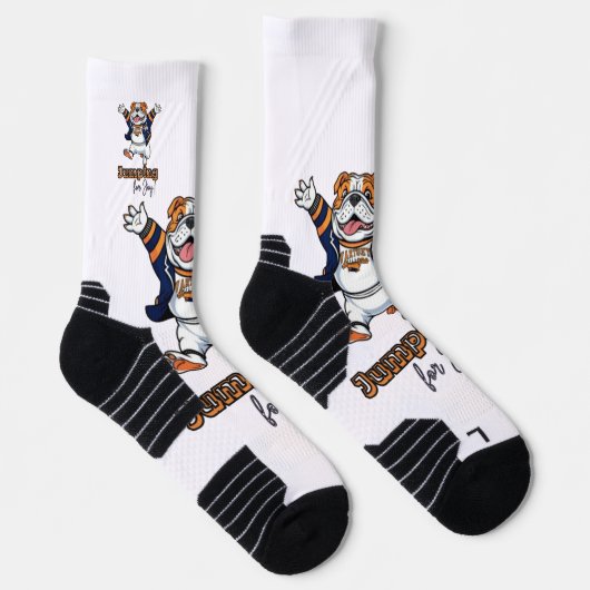 Uni Cool | Jumping Bulldog Vector Socken (Rechts)