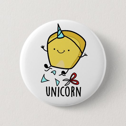 Uni-corn Funny Corn Pun Button (Vorderseite)