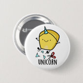 Uni-corn Funny Corn Pun Button (Vorne & Hinten)