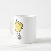 Uni-corn Funny Corn Pun Kaffeetasse (Vorderseite Links)
