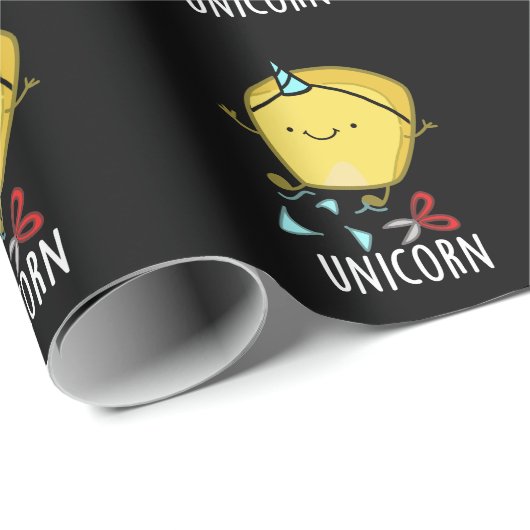 Uni-corn Funny Mais Pun Dark BG Geschenkpapier (Rolleneckpunkt)