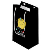Uni-corn Funny Mais Pun Dark BG Kleine Geschenktüte (Vorderseite Schrägansicht)