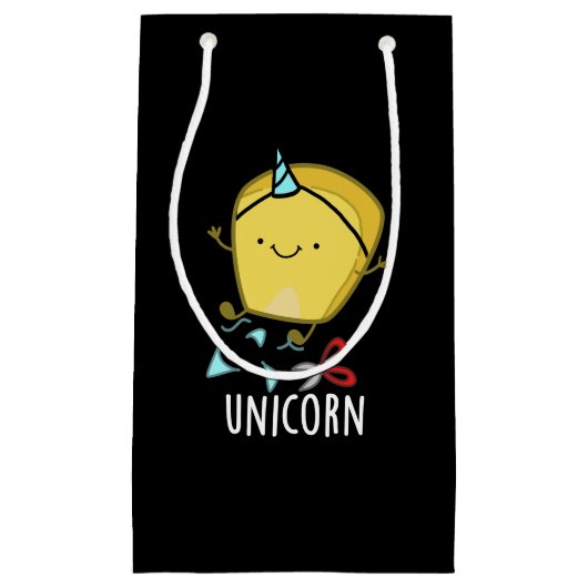 Uni-corn Funny Mais Pun Dark BG Kleine Geschenktüte (Vorderseite)