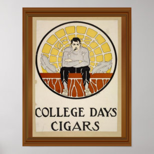 Uni Days Cigars Vintage männliche Circle Ad Poster