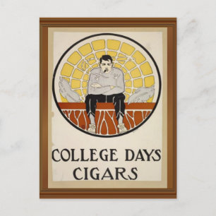 Uni Days Cigars Vintage männliche Circle Ad Postkarte