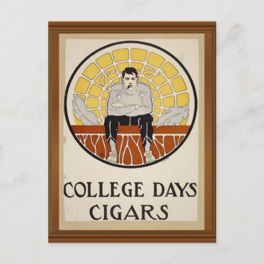 Uni Days Cigars Vintage männliche Circle Ad Postkarte (Vorderseite)