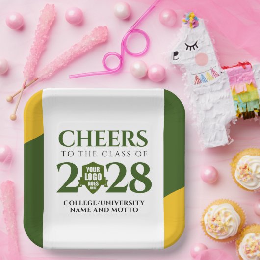 Uni der Green Gold School Abschluss Pappteller (Party)