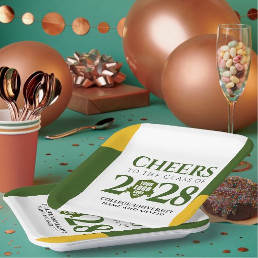 Uni der Green Gold School Abschluss Pappteller (Multi)