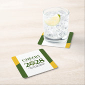 Uni der Green Gold School Abschluss Rechteckiger Pappuntersetzer (Vor Ort)