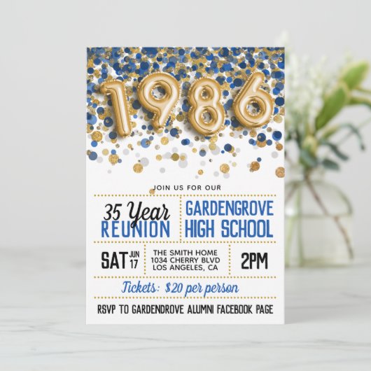 Uni der Hochschule 1986 Wiedersehen Einladung (Stehend Vorderseite)