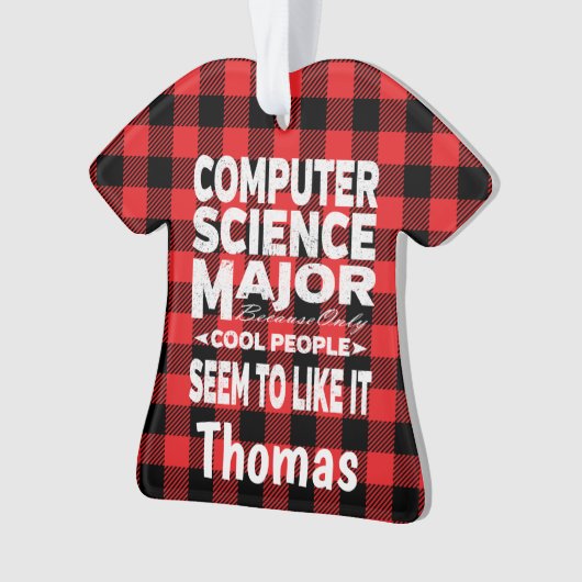 Uni der Informatik Große Menschen Rot Kariert Ornament (Vorderseite)