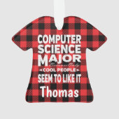 Uni der Informatik Große Menschen Rot Kariert Ornament (Rückseite)