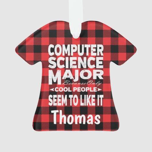 Uni der Informatik Große Menschen Rot Kariert Ornament (Rückseite)