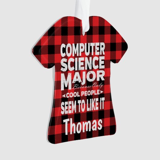 Uni der Informatik Große Menschen Rot Kariert Ornament (Vorderseite)