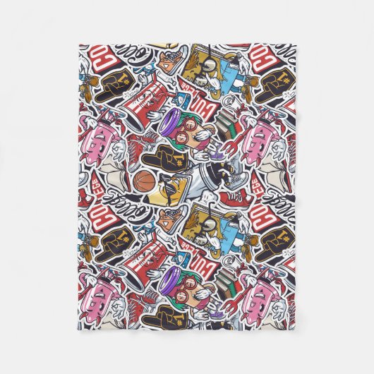 Uni Dynamic Art Urban Graffiti-Muster Fleecedecke (Vorderseite)