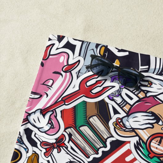 Uni Dynamic Art Urban Graffiti-Muster Strandtuch (Beispiel)