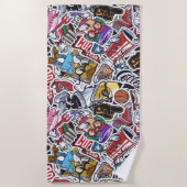 Uni Dynamic Art Urban Graffiti-Muster Strandtuch (Vorderseite)