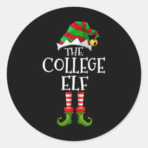 Uni Elf Fun Matching Pajama Group Christmas Wo Runder Aufkleber