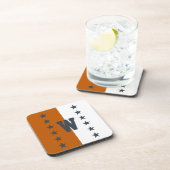 Uni Farben Burnt Orange, Dunkelgrau und Weiß Getränkeuntersetzer (Rechte Seite)