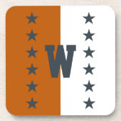 Uni Farben Burnt Orange, Dunkelgrau und Weiß Getränkeuntersetzer (Vorderseite)