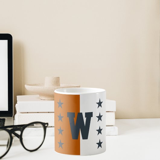 Uni Farben Burnt Orange, Dunkelgrau und Weiß Kaffeetasse