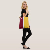 Uni-Farben-Maroon und Gold-Monogramm Tasche (Am Model)