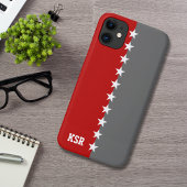 Uni Farben Scharlachrot und Dunkelgrau Monogramm Case-Mate iPhone Hülle