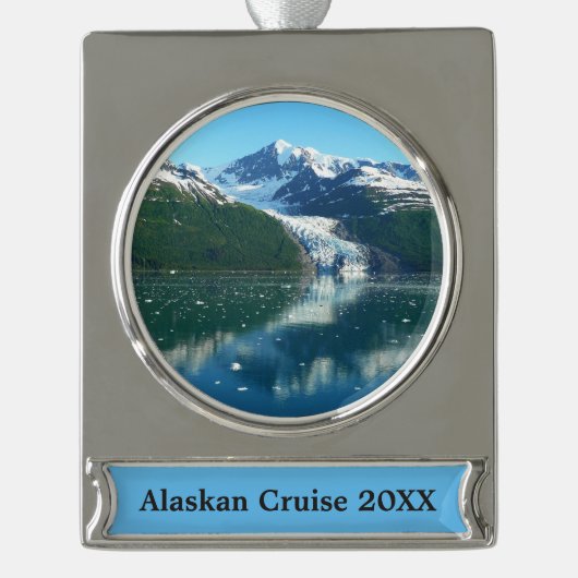 Uni Fjord I Beautiful Alaska Fotografie Banner-Ornament Silber (Vorderseite)