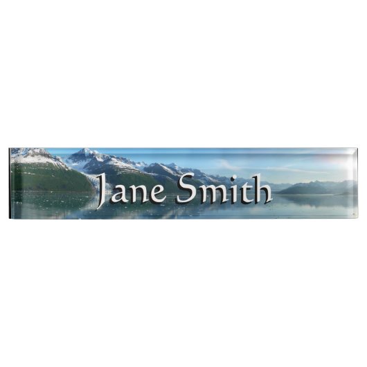 Uni Fjord II Schöne Alaska Fotografie Namensplakette (Vorderseite)