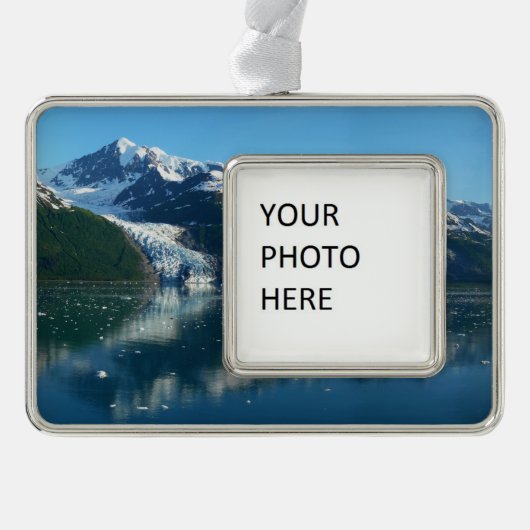 Uni Fjord II Schöne Alaska Fotografie Rahmen-Ornament Silber (Vorderseite)