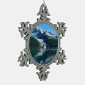 Uni Fjord II Schöne Alaska Fotografie Schneeflocken Zinn-Ornament (Links)