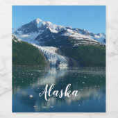 Uni Fjord II Schöne Alaska Fotografie Weinetikett (Einzelnes Label)